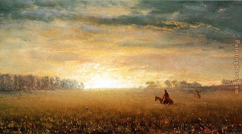Sunset of the Prairies painting - Albert Bierstadt Sunset of the Prairies art painting
